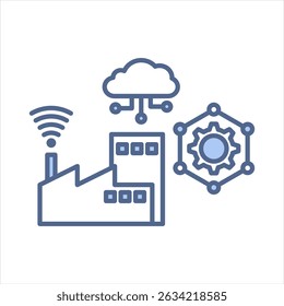 Ilustración vectorial Iot Blue Icon