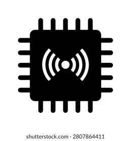 IoT Chip Silhouette Vector Icon Design