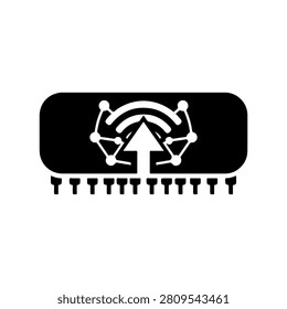 IoT Chip Silhouette Vector Icon