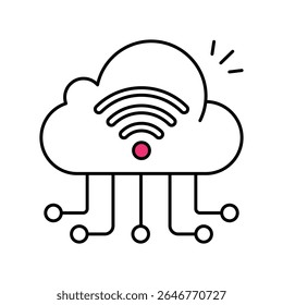 Iot Cloud Vektor Gefüllte Kontur Illustration Stil Symbol. EPS 10-Datei