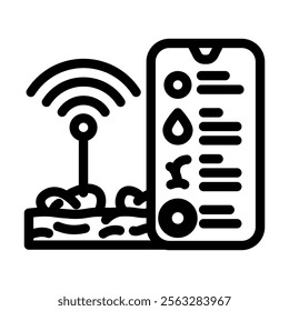iot connected farm agri tech line icon vector. iot connected farm agri tech sign. isolated contour symbol black illustration