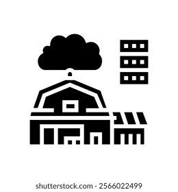 iot connected farm agri tech glyph icon vector. iot connected farm agri tech sign. isolated symbol illustration