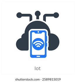 Iot and connection icon concept