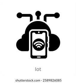 Iot and connection icon concept