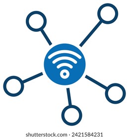 IoT Icono de conectividad ilustración vectorial de línea