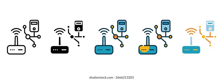 Ícone De Conectividade Iot Definir Coleção De Vários Estilos