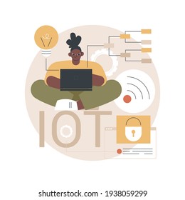 IoT development abstract concept vector illustration.