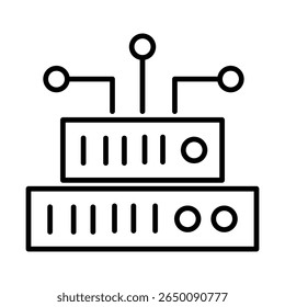 Icono de trazo editable del concentrador de dispositivos IoT