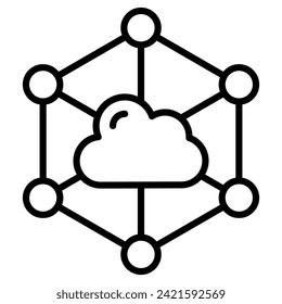 IoT Icosystem, línea de iconos, ilustración vectorial