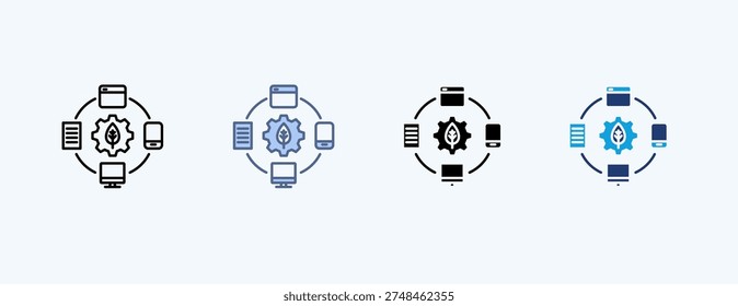 Iot Ecosystem Multiple Icon Illustration Vector