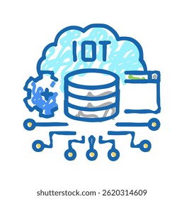 iot electronic technology doodle icon sketch vector. iot electronic technology sign. isolated symbol illustration