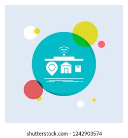 IOT, gadgets, internet, of, things White Glyph Icon colorful Circle Background