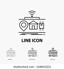 IOT, gadgets, internet, of, things Icon in Thin, Regular and Bold Line Style. Vector illustration