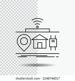 IOT, gadgets, internet, of, things Line Icon on Transparent Background. Black Icon Vector Illustration