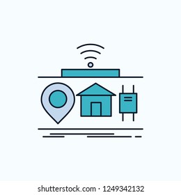 IOT, gadgets, internet, of, things Flat Icon. green and Yellow sign and symbols for website and Mobile appliation. vector illustration