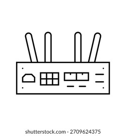 IoT Gateway Data Center Line Icono Vector IoT Gateway Data Center Signo IoT Gateway Data Center Ilustración negra