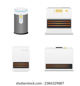 IoT Home Appliance Set_ Smart Speaker., Heater, Stove illustration.