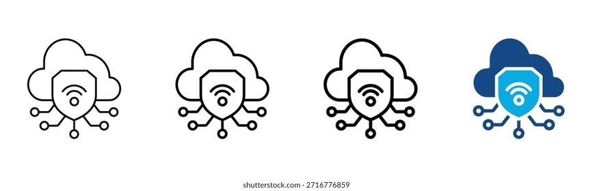Iot Icon Different Style Outline Collection Set Vector Illustration
