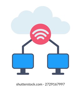 Iot Icon Ilustración vectorial plana