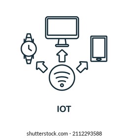 Iot icon. Line element from industry 4.0 collection. Linear Iot icon sign for web design, infographics and more.