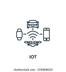 Iot icon. Line simple Industry 4.0 icon for templates, web design and infographics