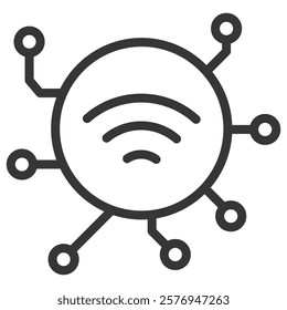 Iot Icon Lineal Style Vector Illustration