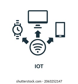 Iot icon. Monochrome sign from industry 4.0 collection. Creative Iot icon illustration for web design, infographics and more