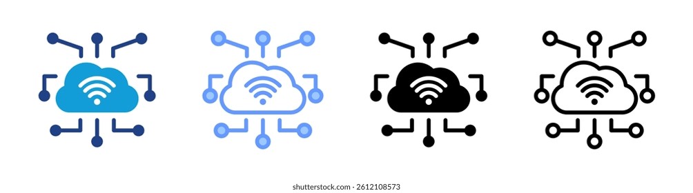 Iot icon set multiple style collection