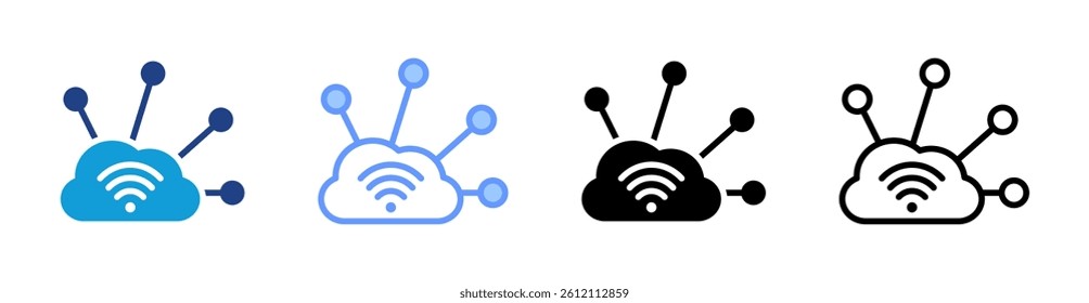 Iot icon set multiple style collection