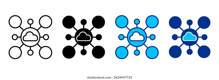 Iot Icon Set Multiple Style Vector Illustration