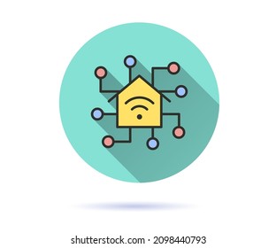 Iot icon. Simple illustration with long shadow isolated for graphic and web design.