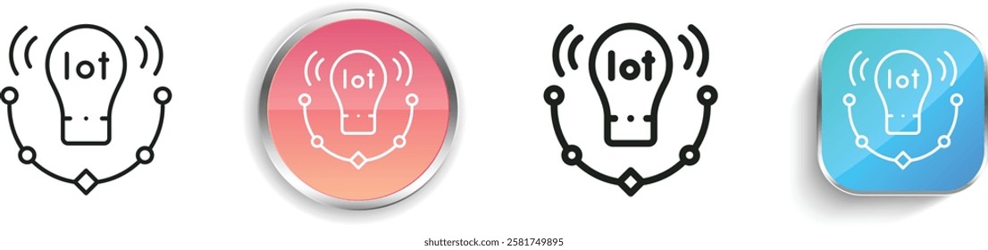 iot icon. Thin Linear, Regular and Button Style Design Isolated On White Background