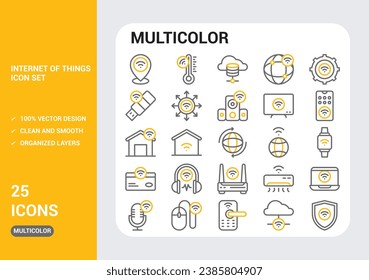 IOT Icons with White Background Free Vector