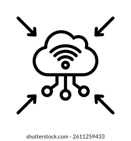 Iot Integration Line Vector Illustration On White Background.