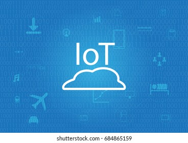 IoT - Internet of thing background with digital decimal number