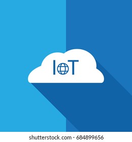 IoT Internet of Thing - icon sign symbol flat design with long shadow