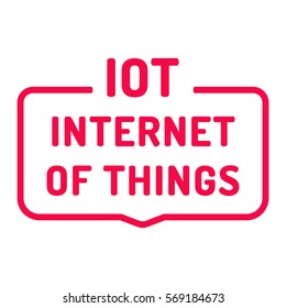 IOT. Internet of things badge. Flat vector illustration on white background.