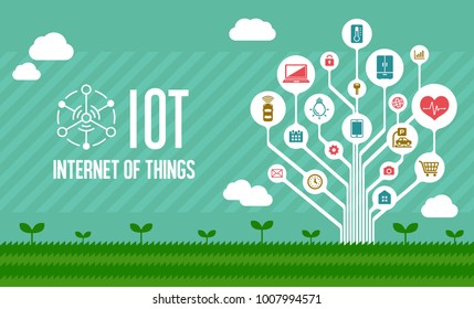 IoT ( internet of things ) image illustration (tree) . 