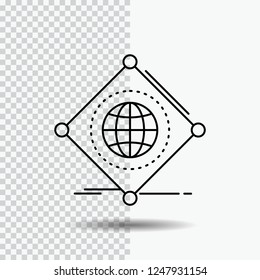 IOT, internet, things, of, global Line Icon on Transparent Background. Black Icon Vector Illustration