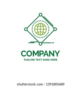 IOT, internet, things, of, global Flat Business Logo template. Creative Green Brand Name Design.