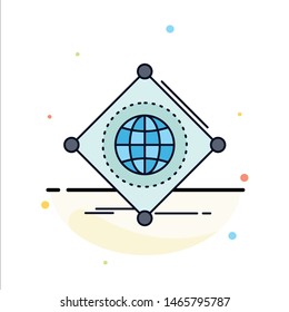 IOT, internet, things, of, global Flat Color Icon Vector. Vector Icon Template background