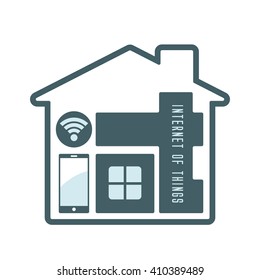 iot or internet of things stylized letters in house symbol modern technology vector icon design