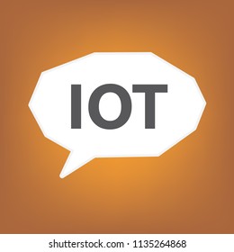 IOT (internet of things) written on speech bubble- vector illustration
