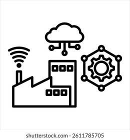 IoT Line Icon Vector Illustration