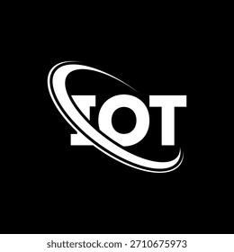 Logotipo de IOT. Carta de IOT. Diseño de logotipo de carta IOT. Logotipo de IOT inicial vinculado con el círculo y el logotipo del monograma en mayúsculas. Tipografía IOT para tecnología, negocio y marca inmobiliaria.