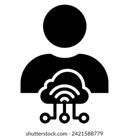 IoT Management icon line vector illustration
