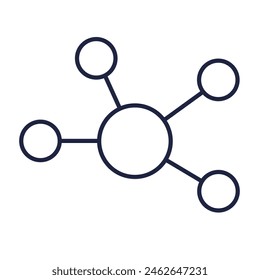 IOT, network or molecule, DNA concept. Line icon for web and mobile. Outline sign isolated on white background. Editable vector stroke. Pixel Perfect.