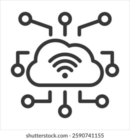 Iot Outline Icon Vector Illustration