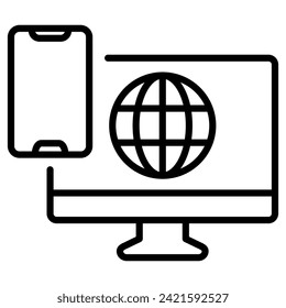 IoT Platform icon line vector illustration