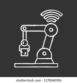 IoT robot chalk icon. Internet of things. Automation robotics. Robot assistants. Artificial intelligence. Isolated vector illustration